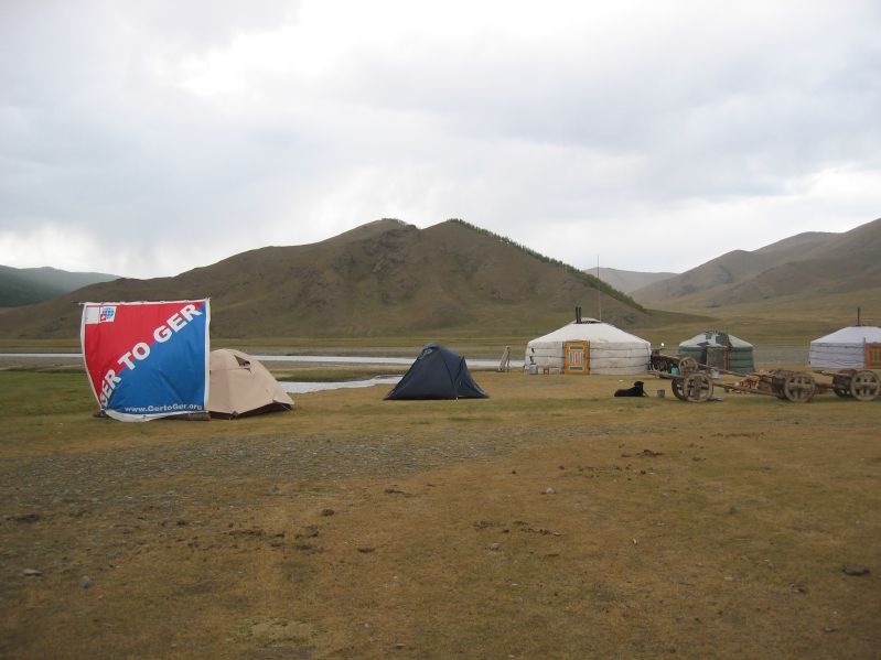 Day 4: Our tents next to the Gers