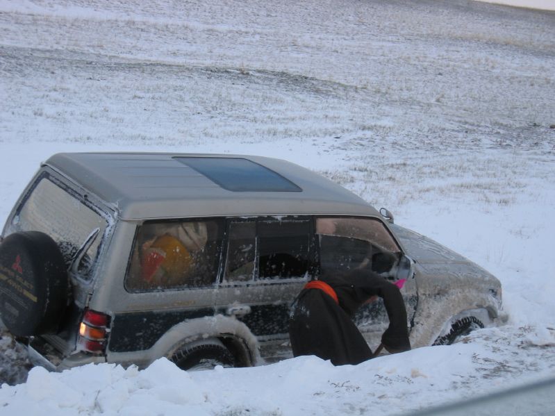 Car stuck in the snow