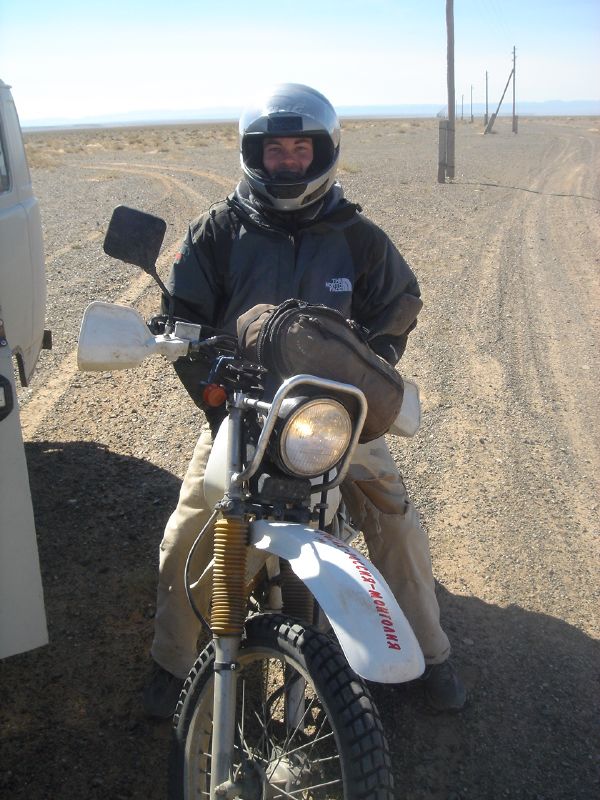 An American on his motorbike