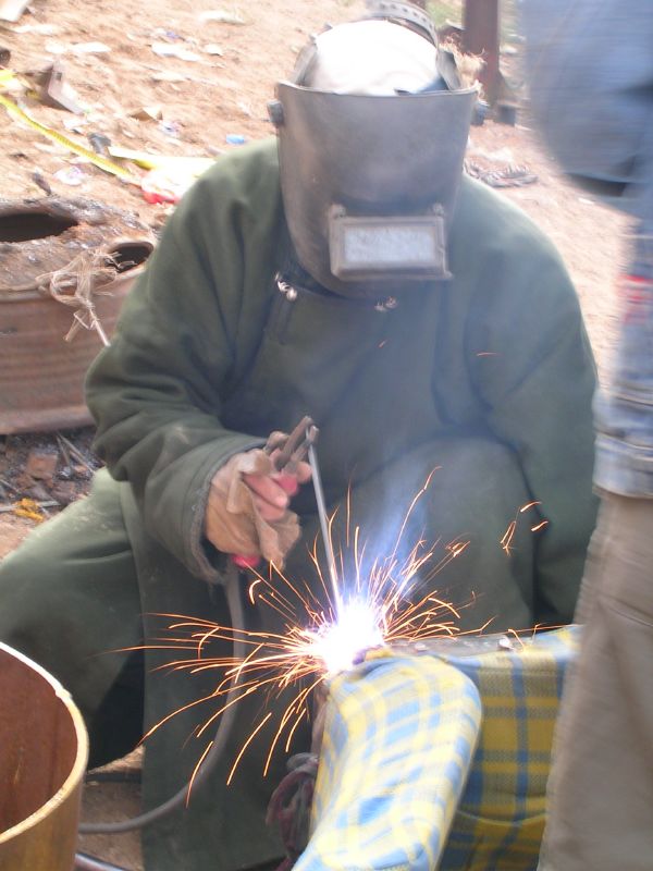 Welding the seat together