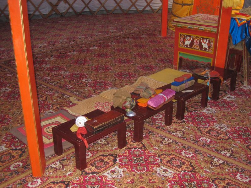 Monastery - Inside the huge Ger