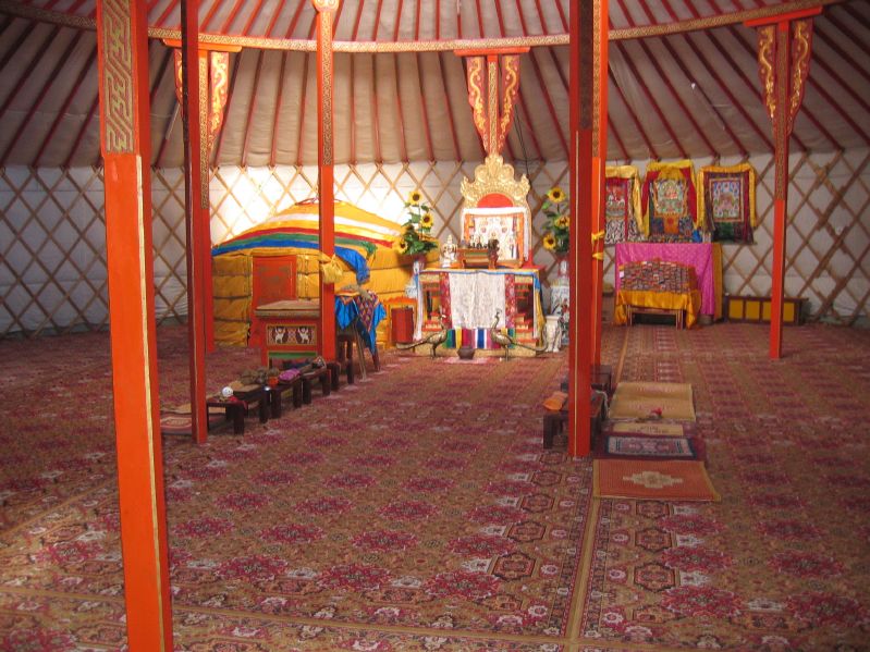 Monastery - Inside the huge Ger