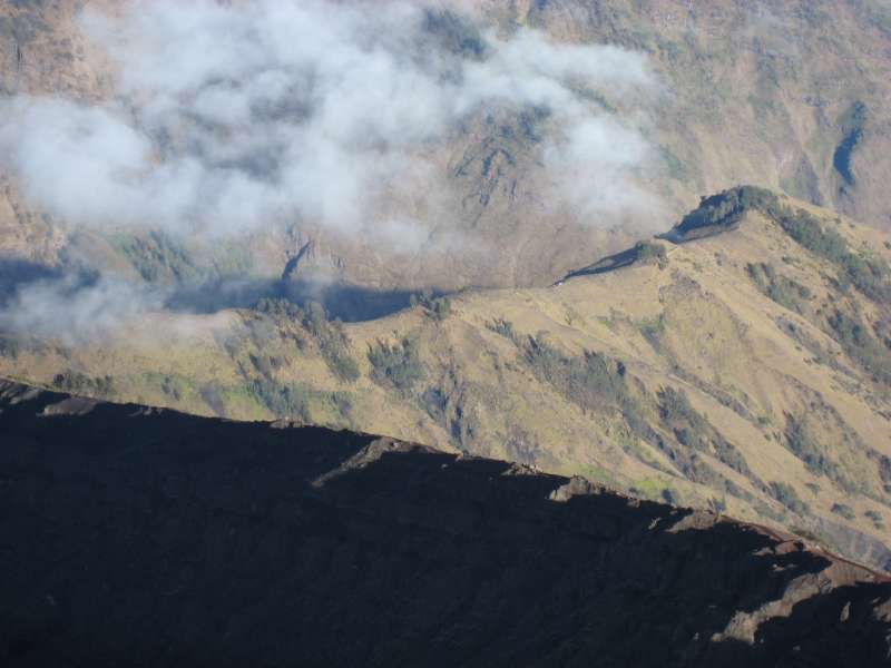 View of the crater rim with our camp