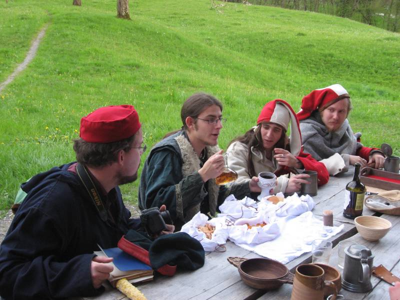 The Politician tries to gain some friends by offering people food