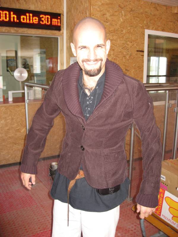 Desmond in a tight jacket