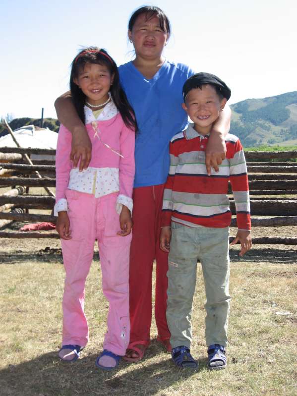 Amarjargal with her children
