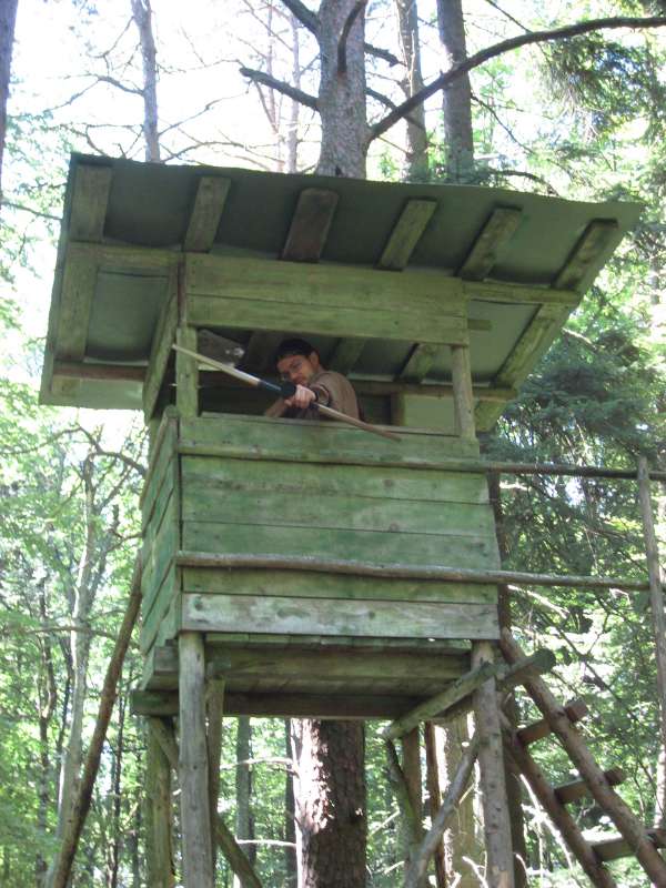 The hunter keeps an eye out for enemies.