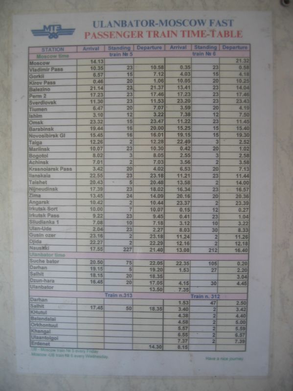 Timetable - English